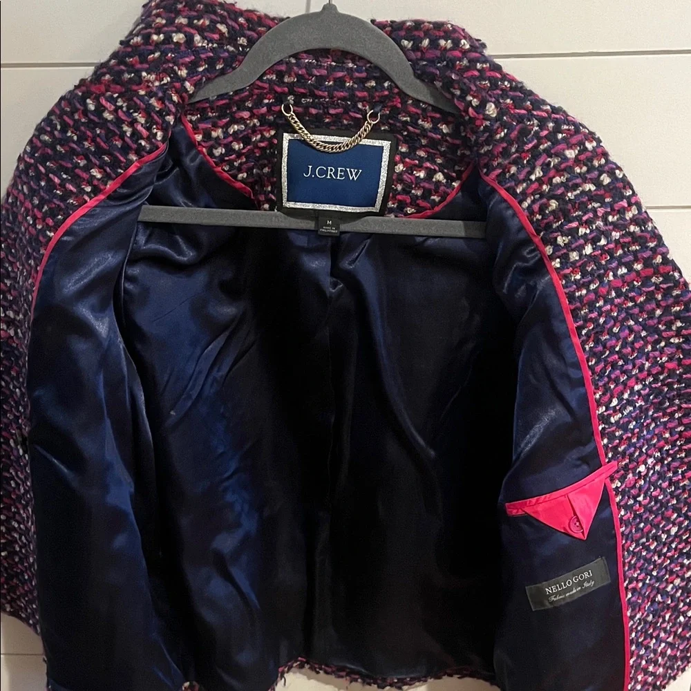 J. Crew Women's Red and Black Tweed Pea Coat - Picture 3 of 7